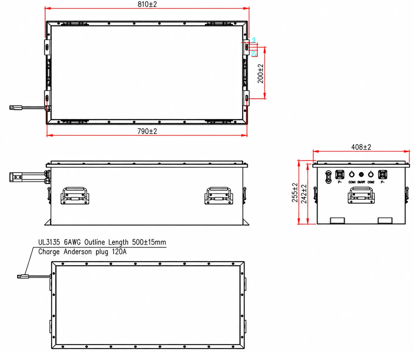 72V 230Ah Lithium Golf Cart Battery Appearance Structure And Dimensions 72V 230Ah Lithium Golf Cart Battery Appearance Structure And Dimensions